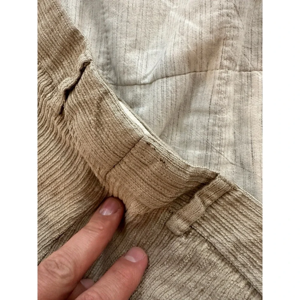 Zanella Men's 33x29 Corduroy Italy Designer Zanella For Bernini Bev‎ Hills Khaki